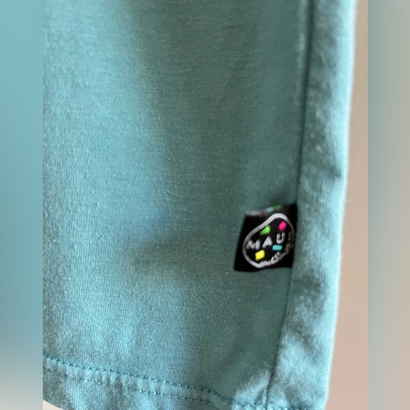 Maui T-Shirt Men's Medium Short Sleeve Blue Cotton Blend Stained Adults M - Picture 3 of 5